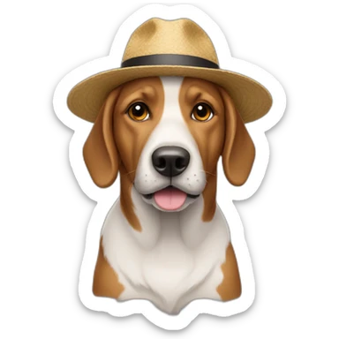 Dog in a hat sticker