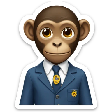 Monkey wearing secondary school uniform  sticker