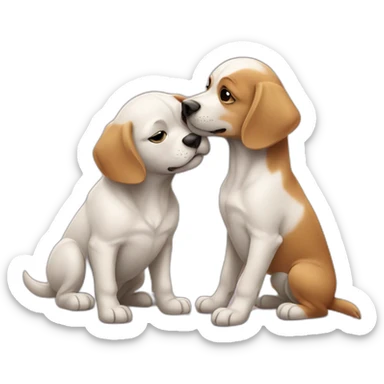 Dogs kissing each other  sticker