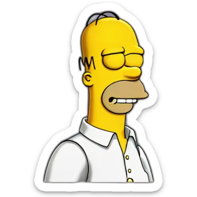 Homer simpson regardant mal sticker