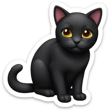 Black cat sticker