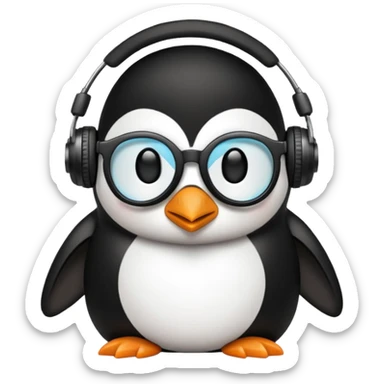 Emoji sobre pingüino gamer sticker