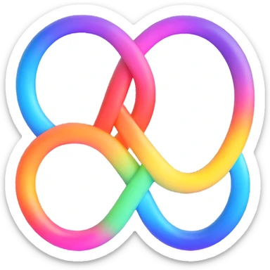 stylized infinity sign in rainbow gradient, symbolizing neurodiversity, with soft glow sticker