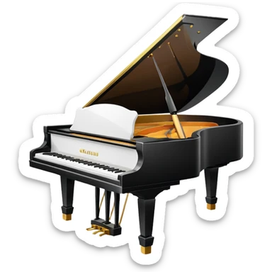 piano with white color  sticker