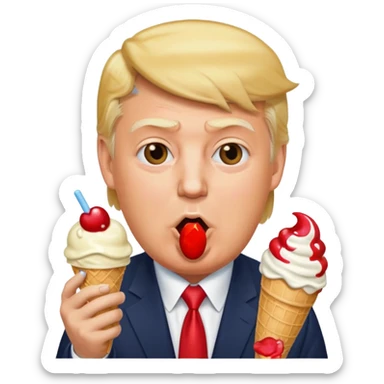 Trump eating ice cream sticker
