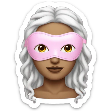 white medusa with pink sleep mask sticker