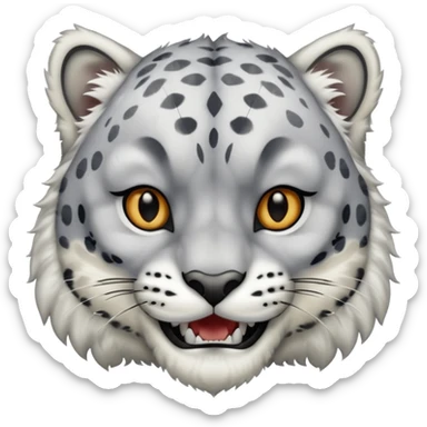 Snow leopard with teeth  sticker