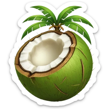Green coconut emoji sticker