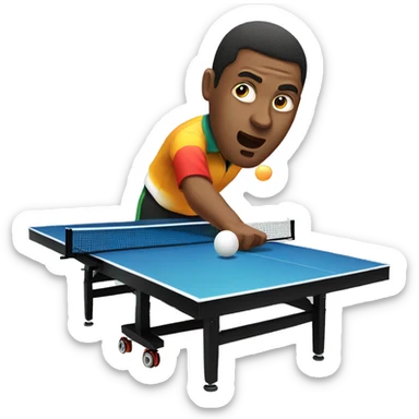 A person playing table tennis  sticker