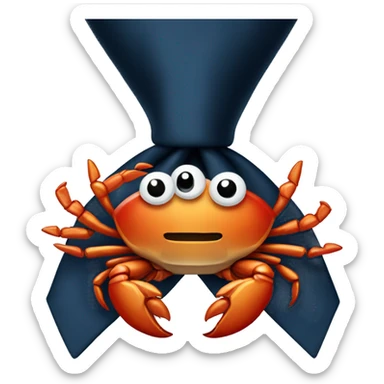 Crab with a business tie sticker