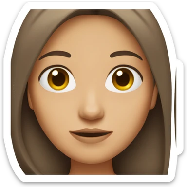 Woman with brown hair and middle part sticker