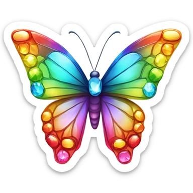 One Shiny-Sparkly-Rainbow-Crystal-Gem-Butterfly-Crystal-Fly sticker