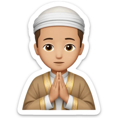 Make a person praying in Islam religion make it face 90° to the left sticker