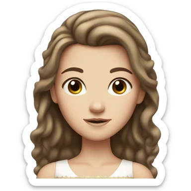 brown hair white girl princess  sticker