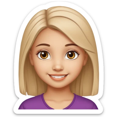 Cute girl with bindi and realistic eyes sticker