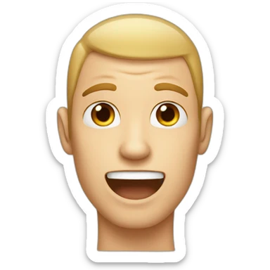 mewing male human finger over jawline sticker