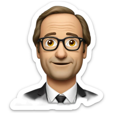 François Hollande hipster  sticker