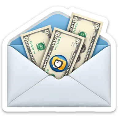 Salary enclosed in an envelope sticker