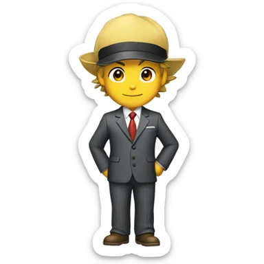 Ash from Pokemon with a suit sticker