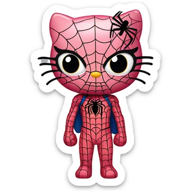 Hello Kitty with Spider-Man sticker