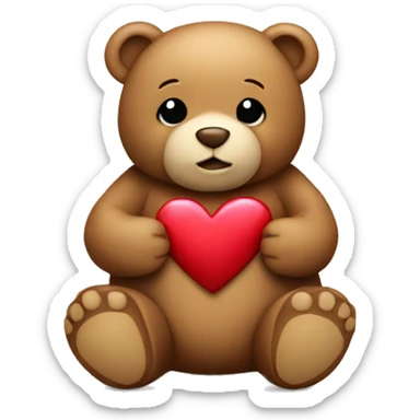 teddy bear holding a heart  sticker