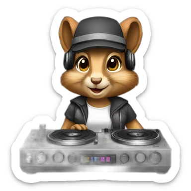 dj-squirrel-female sticker