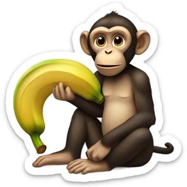 Monkey eating bananas  sticker