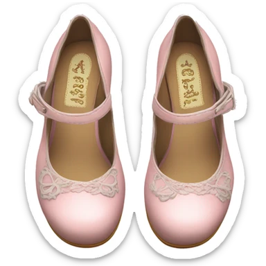 vintage rococo pale pink mary jane shoes sticker