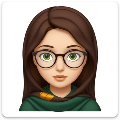 A hijab brunnet girl with glasses and a girl with dark amber waivy hair and green eyes  sticker