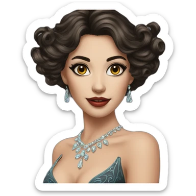 Masquerade beautiful brunette sticker