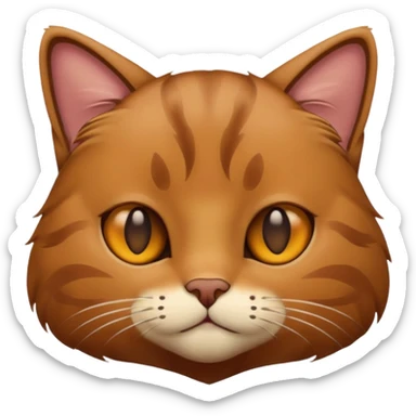 Brown cat with no eyes sticker