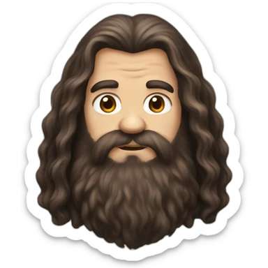 long brown haired Hagrid sticker