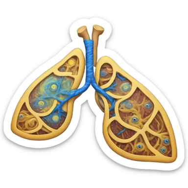Lungs with Van Gogh starry night  sticker