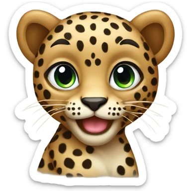 Leopard with bow sticker