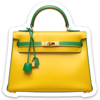 hermes kelly yellow green bag sticker