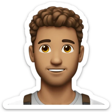 My boyfriend brown hair sticker