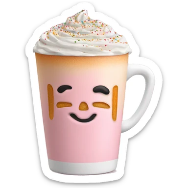 Light pink pumpkin latte with Multicolored Sprinkling sticker