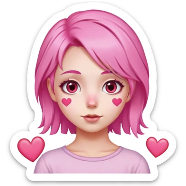 pink fairy love heart eyes sticker