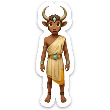 solarpunk style, oil paint - skinny The Minotaur stands in the middle of the labyrinth sticker