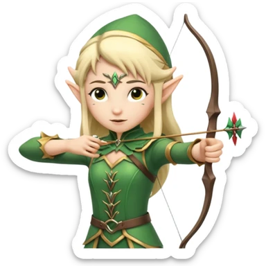 Elf archers with curved bows and arrows sticker