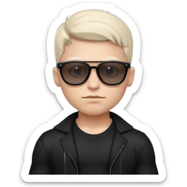 boy naked white musclar with sunglasses black sticker