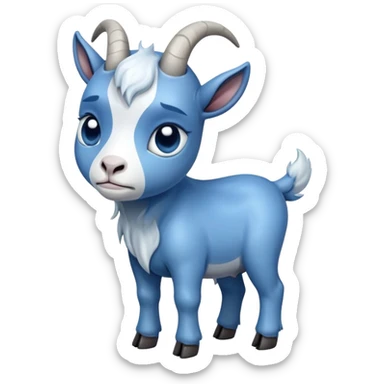 Very sad-crying-beautiful-small-full body blue goat sticker