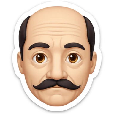 mustache young aged man,Big black mustache. sticker