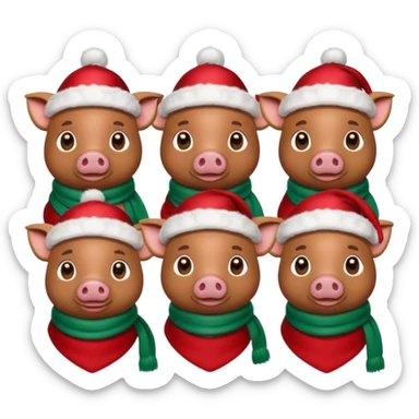Christmas pigs sticker