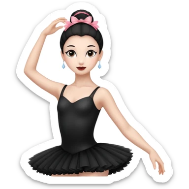 Make black swan ballerina ( with heathers on her ears ) emojis only the head sticker