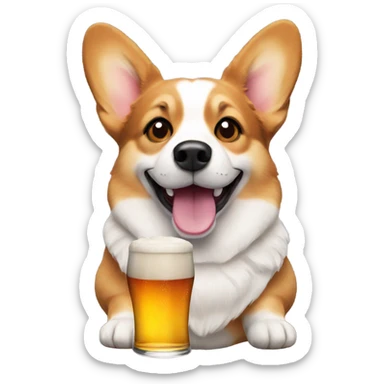 Corgi with a beer sticker