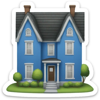 blue house sticker