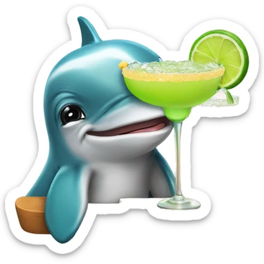 Dolphins with margarita  sticker