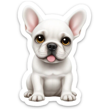 Cute white French bulldog puppy with big eyes sticker
