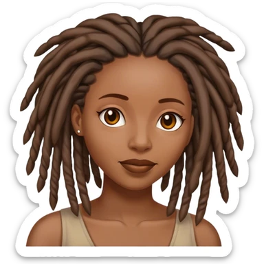 Black woman with locs done sticker